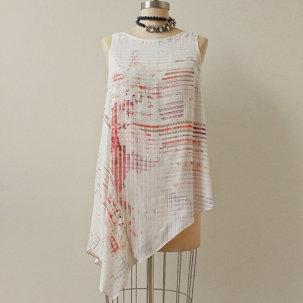 WHBM Asymmetrical Tunic Top